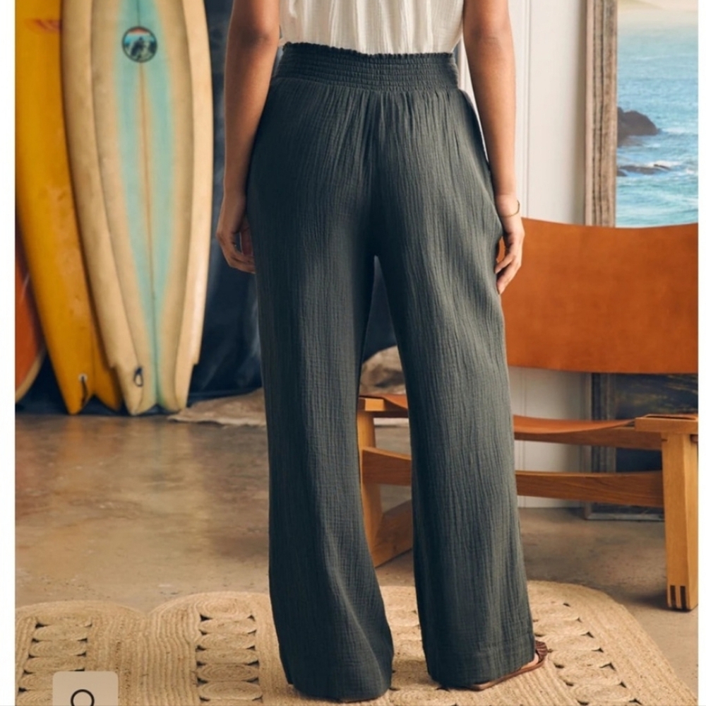 Fahrety Womens Gauze Wide Leg Pants - Picture 2 of 3